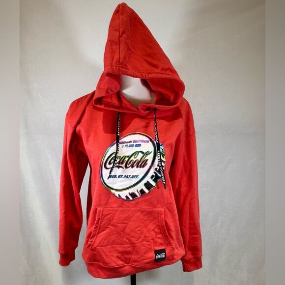 Coca-Cola Refresh Yourself red coke cap hoodie size medium - Picture 2 of 7